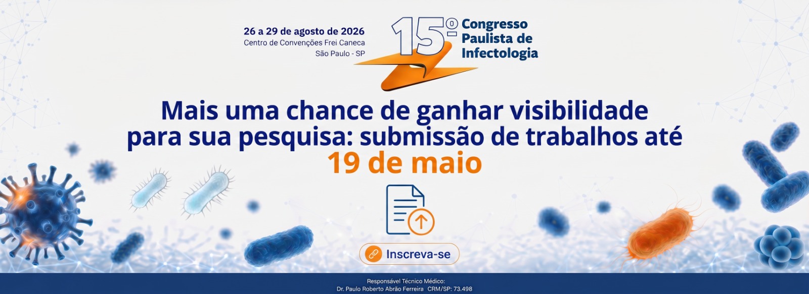 15º Congresso Paulista de Infectologia | Prazo prorrogado para submissão de trabalhos