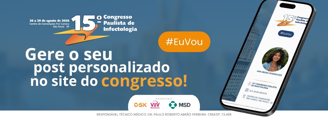 Já está chegando! Compartilhe sua participação no 15º Congresso Paulista de Infectologia