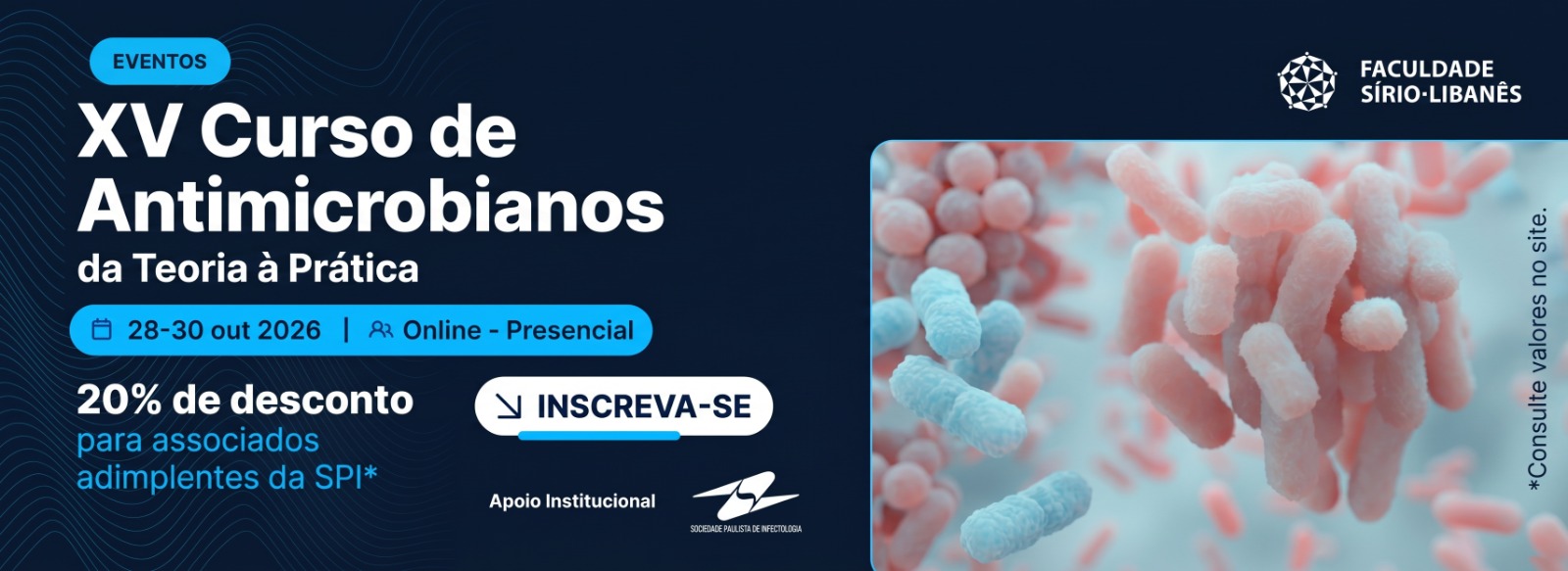 Associados da SPI têm 20% de desconto no XV Curso de Antimicrobianos