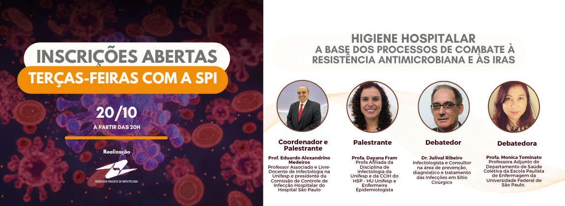 Terças-Feiras com a SPI | Higiene hospitalar e combate à resistência antimicrobiana e às IRAS
